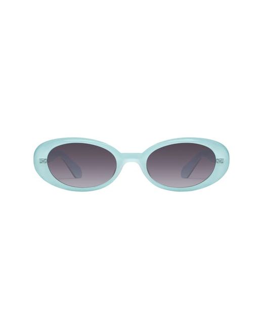 Quay Australia 52mm Gradient Small Oval Sunglasses Mint/Smoke