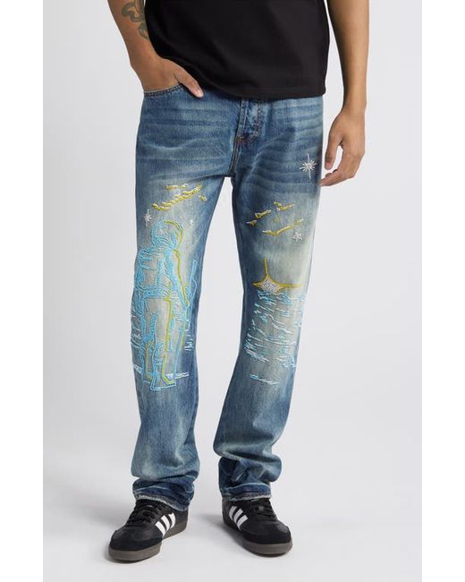 Billionaire Boys Club Starcrossed Embroidered Straight Leg Jeans