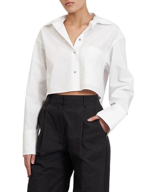 Rebecca Minkoff Layne Crop Button-Up Shirt