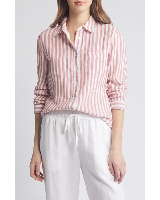 CaslonR caslonr Stripe Cotton Gauze Button-Up Shirt