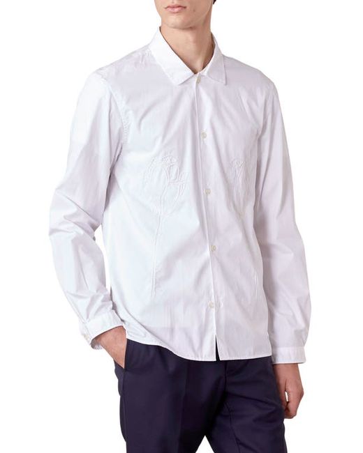 Officine Generale Eloan Embroidered Button-Up Shirt