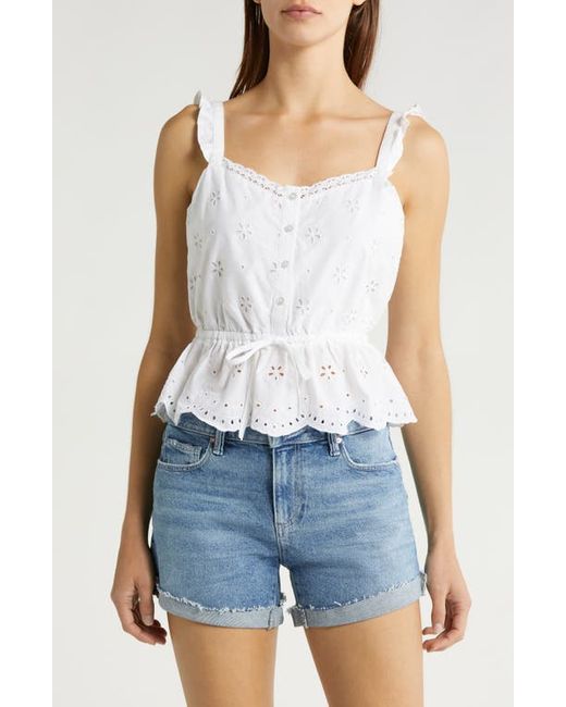 Paige Eyelet Button-Up Crop Camisole