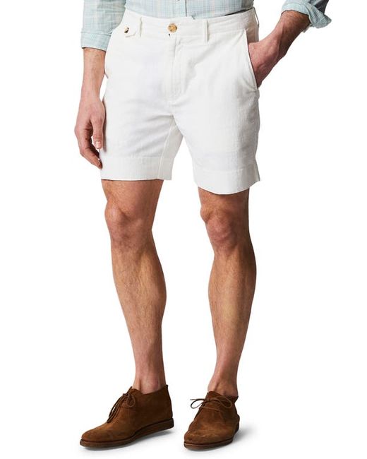 Billy Reid Flat Front Textured Cotton Shorts