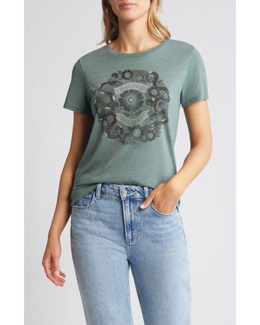 Lucky Brand Be Mindful Grateful Snake Graphic T-Shirt