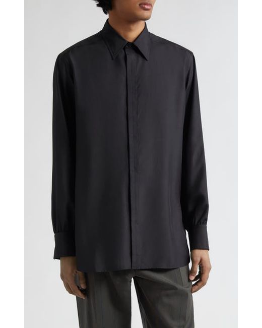 Burberry Oversize Silk Button-Up Shirt