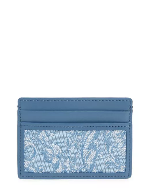 Versace Floral Jacquard Leather Card Case