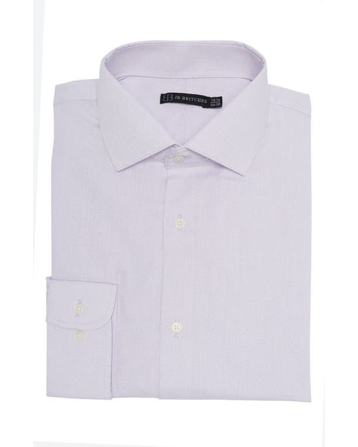 JB Britches Yarn-Dyed Solid Dress Shirt Lavender/White