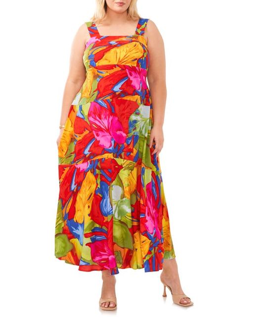 Vince Camuto Print Sleeveless Tiered Maxi Dress