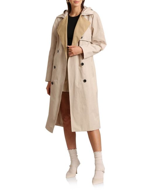 Avec Les Filles Two-Tone Belted Trench Coat Dark