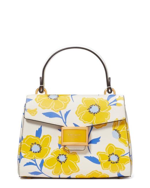 Kate Spade Saturday katy sunshine floral textured leather top handle bag