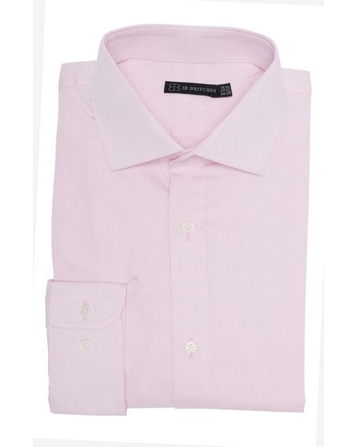 JB Britches Yarn-Dyed Solid Dress Shirt White