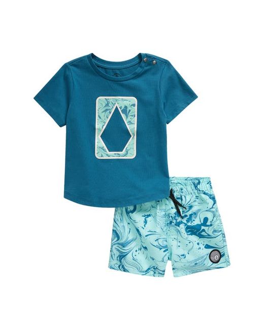 Volcom Heathered Graphic T-Shirt Swim Shorts Set