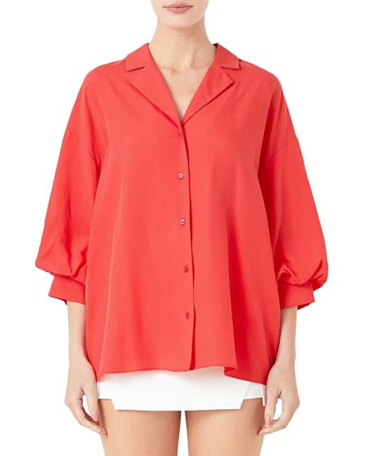 Endless Rose Blouson Sleeve Button-Up Shirt