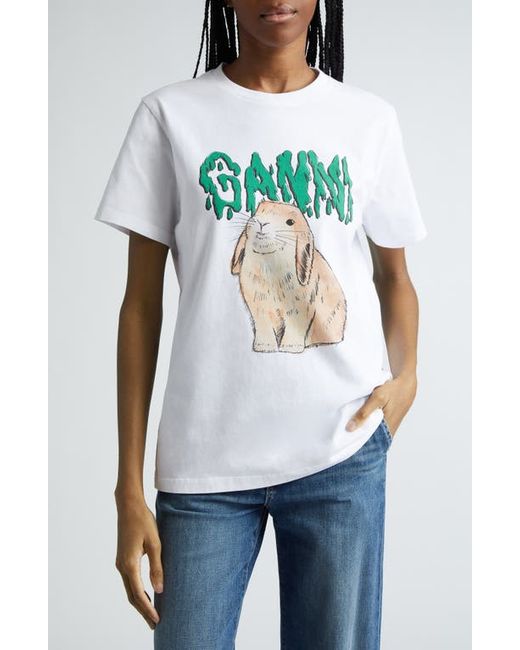 Ganni Bunny Logo Graphic T-Shirt