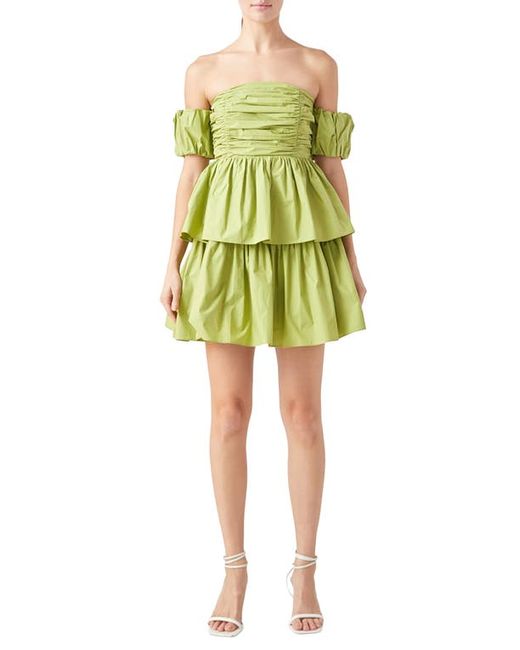 Endless Rose Ruched Tiered Off the Shoulder Minidress