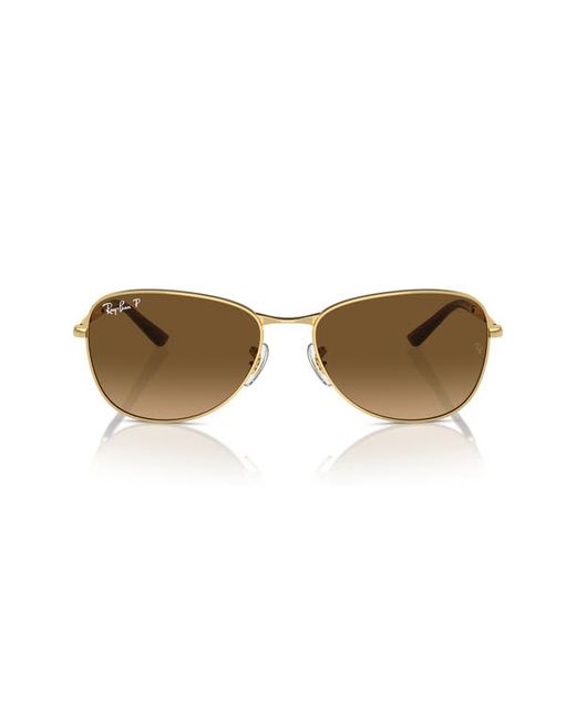 Ray-Ban 56mm Polarized Pilot Sunglasses Gold Grad
