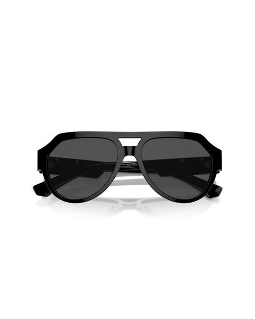 Dolce & Gabbana 56mm Square Aviator Polarized Sunglasses