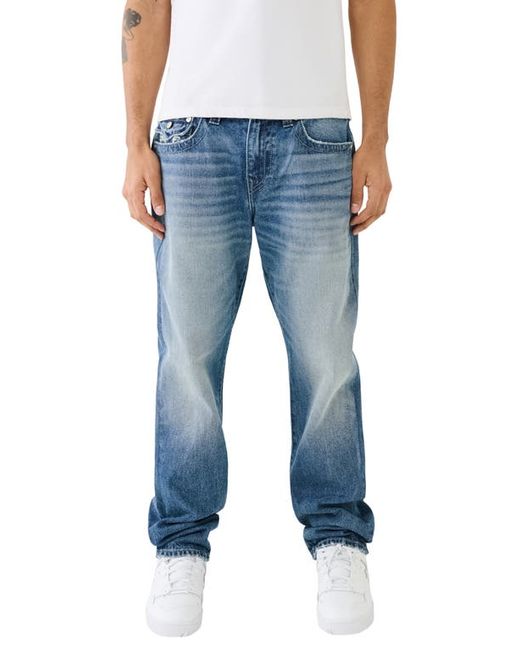 True Religion Brand Jeans Ricky Raw Flap Straight Leg Jeans