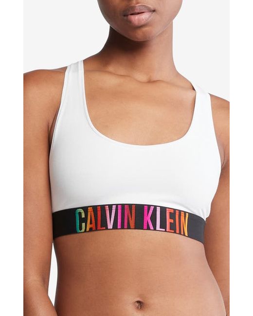 Calvin Klein Logo Band Racerback Cotton Blend Bralette