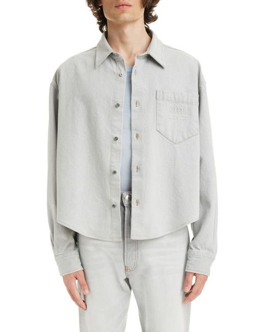 AMI Alexandre Mattiussi Logo Embossed Denim Button-Up Shirt