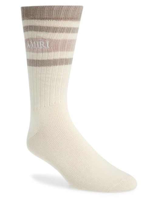 Amiri Logo Stack Stripe Cotton Blend Socks
