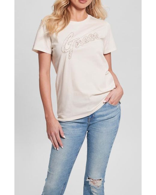 Guess Lace Logo Organic Cotton Graphic T-Shirt