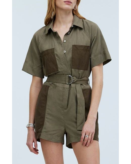 Madewell Short Sleeve Patch Pocket Romper