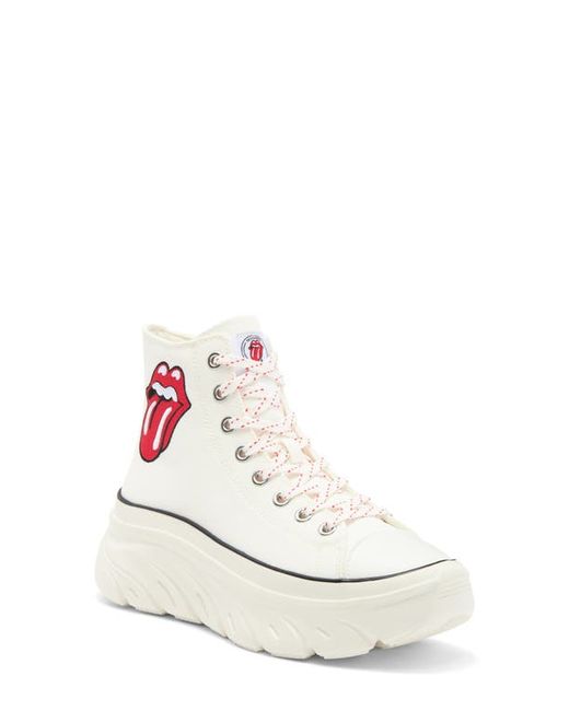 Skechers x Rolling Stones Funky Street Sing It Loud High Top Platform Sneaker White
