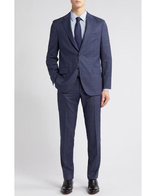 Peter Millar Windowpane Check Tailored Fit Wool Suit