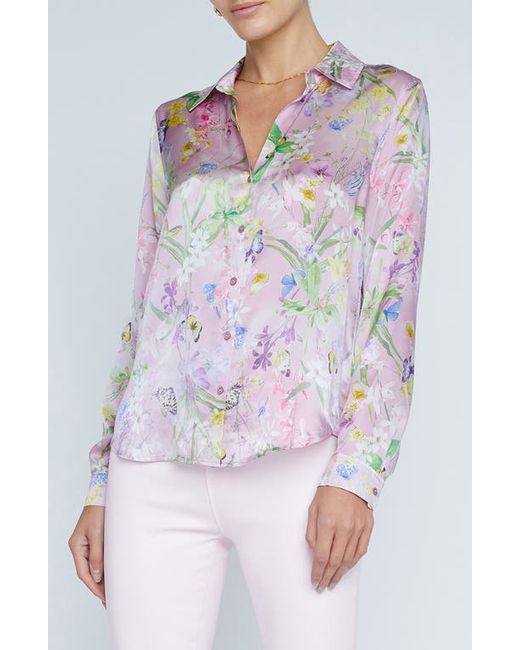 L'agence Tyler Floral Silk Button-Up Shirt