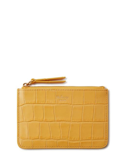 Mulberry Small Croc Embossed Leather Zip Pouch