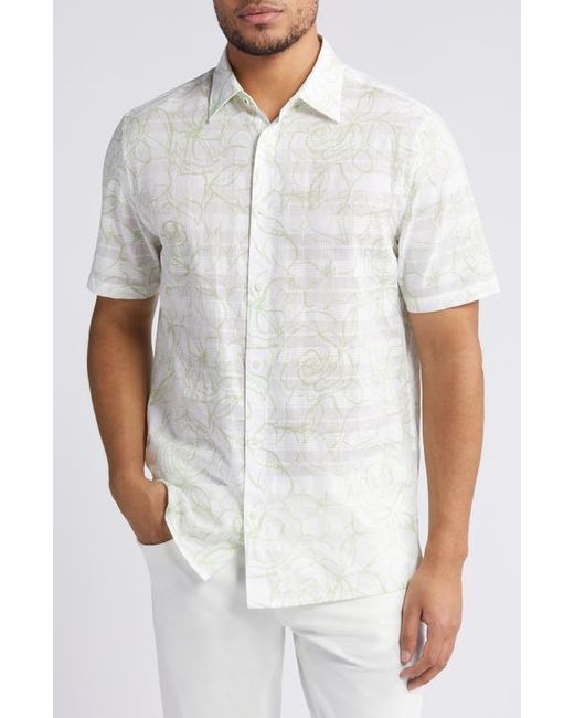 Ted Baker London Cavu Floral Short Sleeve Cotton Button-Up Shirt