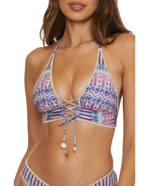 Becca Tulum Lace-Up Halter Bikini Top