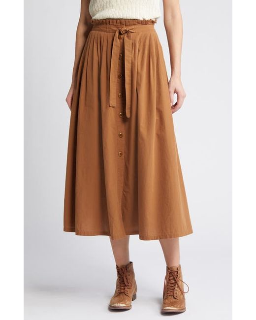 The Great . The Treeline Cotton Blend Midi Skirt