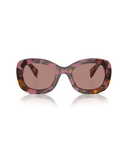 Prada 54mm Oval Polarized Sunglasses Cognac Begonia/Light