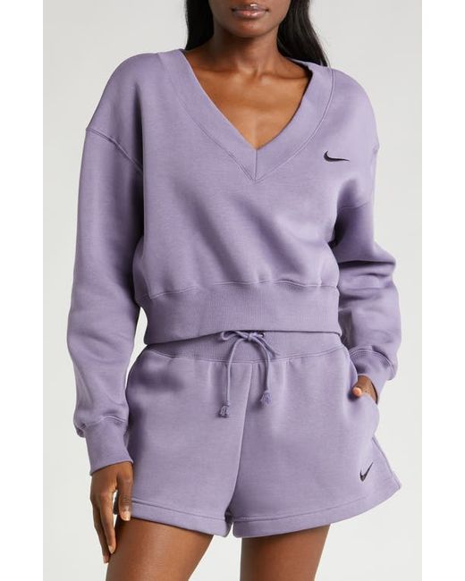 Nike Sportswear Phoenix Fleece V-Neck Crop Sweatshirt Daybreak