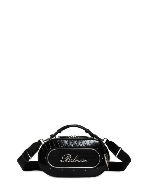 Balmain Round Leather Radio Crossbody Bag