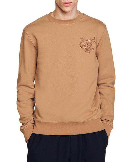 Sandro Dragon Cotton Fleece Sweatshirt
