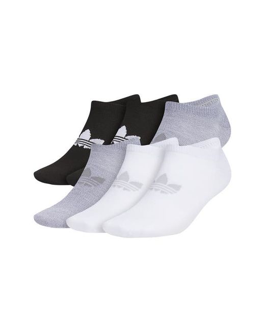 Adidas Assorted 6-Pack Trefoil No-Show Socks Black/White/Grey