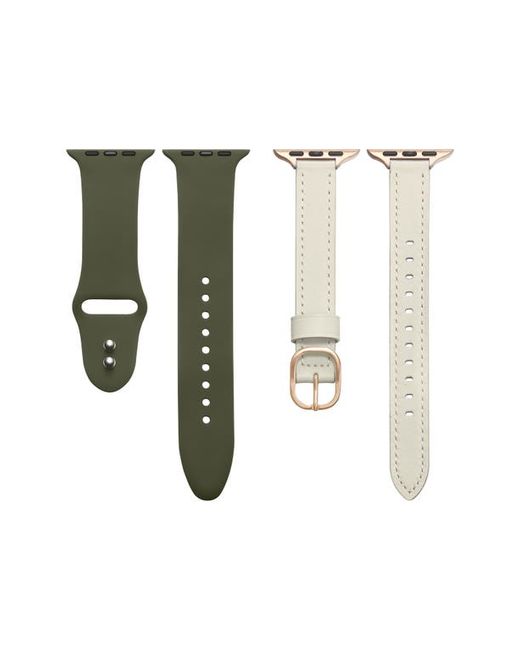 The Posh Tech Assorted 2-Pack Apple Watch Watchbands White Olive