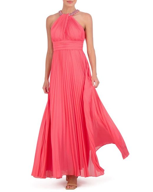 Eliza J Crystal Detail Pleated Gown