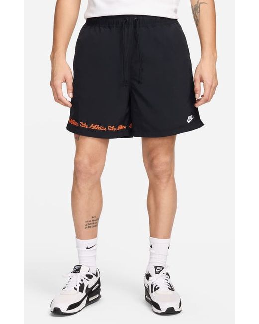 Nike Club Flow Embroidered Nylon Shorts Black