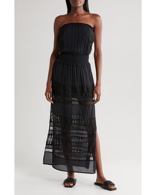Elan Lace Strapless Cover-Up Maxi Dress