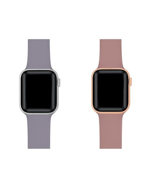 The Posh Tech Assorted 2-Pack Silicone Apple Watch Watchbands Purple/Rose