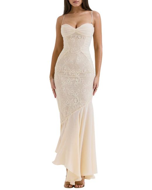 House Of Cb Lace Inset Mermaid Gown