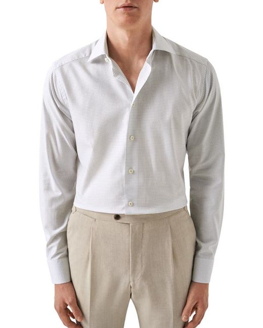 Eton Contemporary Fit Check Stretch Dress Shirt