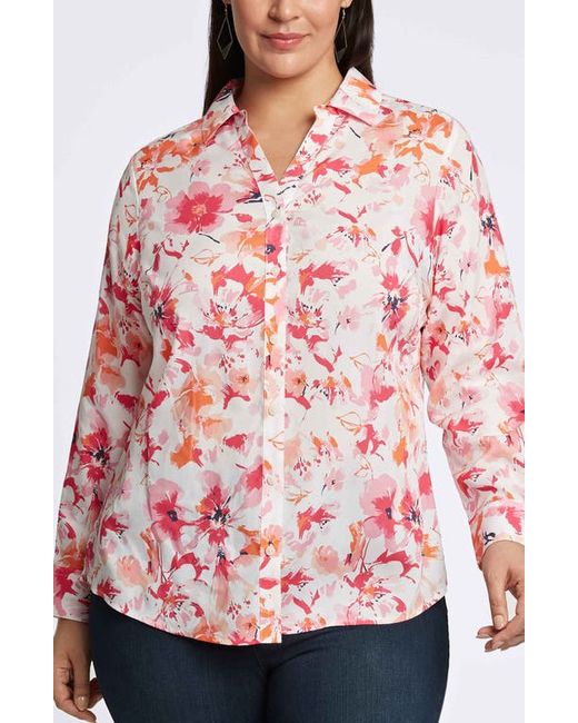 Foxcroft Mary Floral Cotton Button-Up Shirt