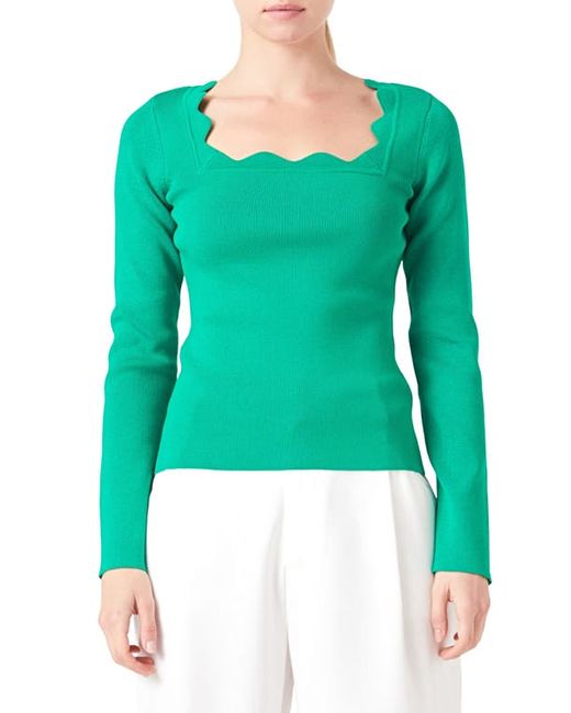 Endless Rose Scallop Square Neck Sweater