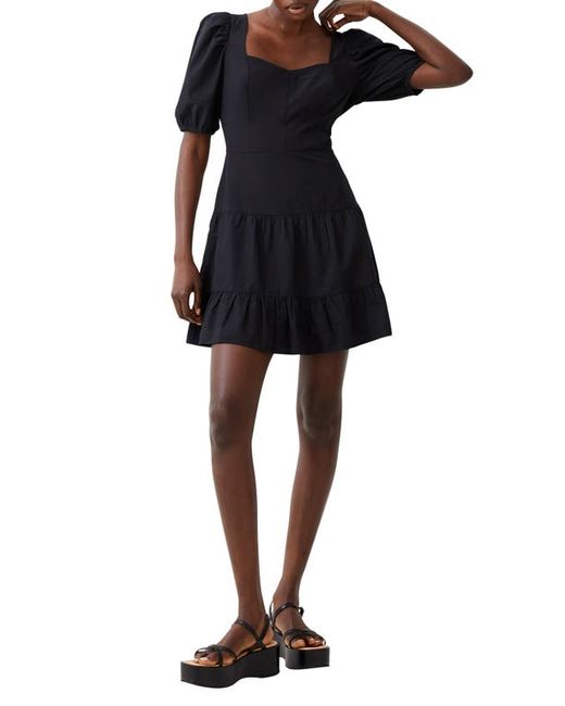 French Connection Cutout Back Puff Sleeve Minidress