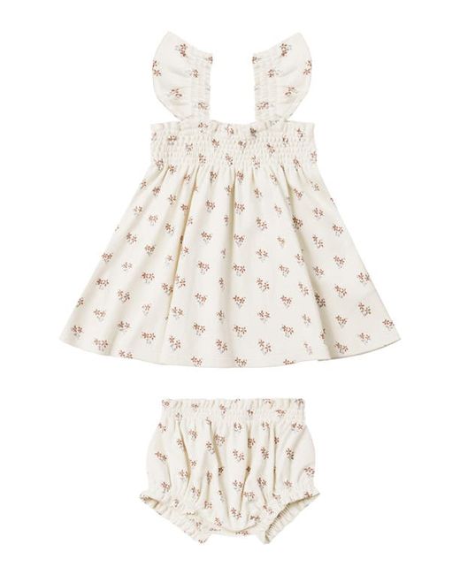 Quincy Mae Smocked Organic Cotton Dress Bloomers Set